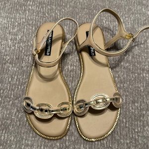 Karl Lagerfeld nude and gold sandals size 8